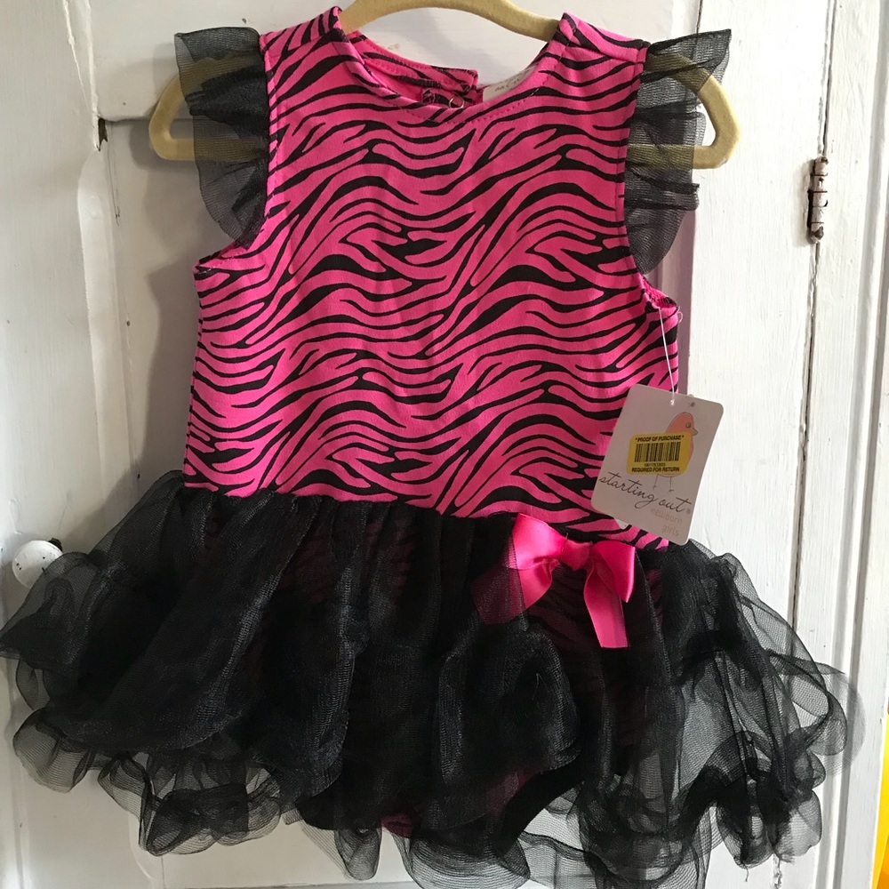 NWT Pink and black zebra print with tutu